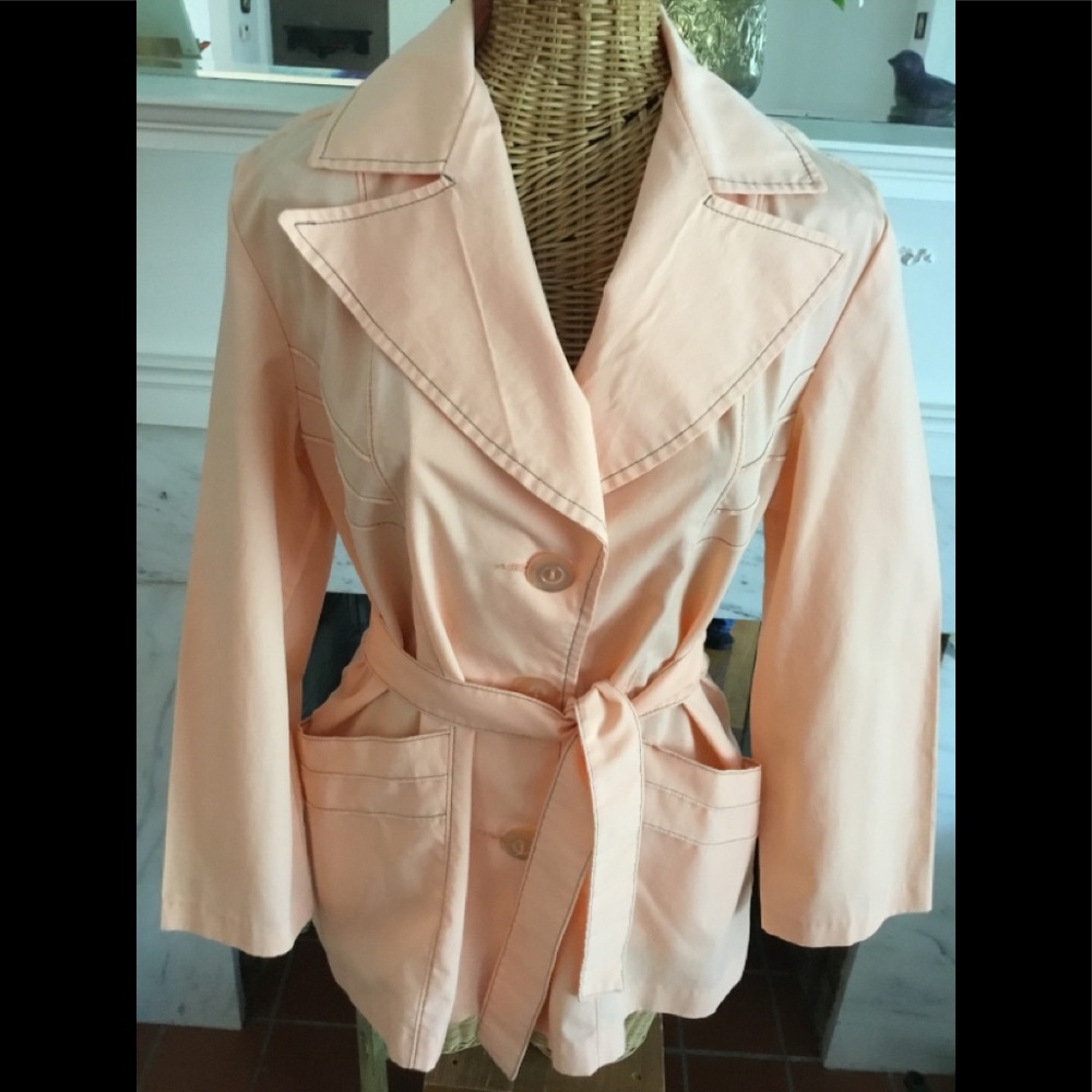 Vintage 70's Dagger Collar Belted Jacket